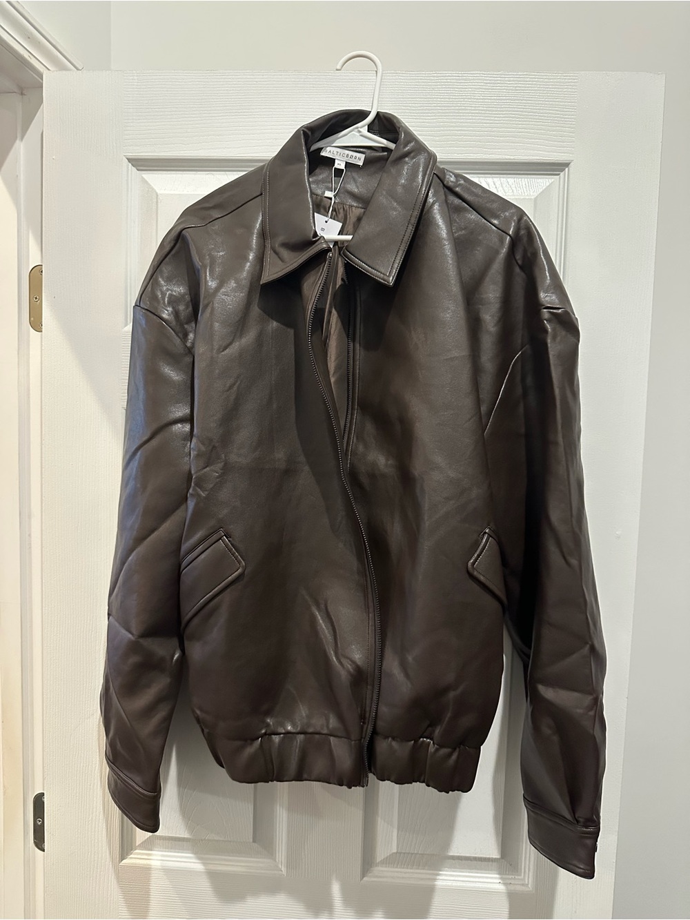 Baltic Born Brown Leather Bomber Jacket